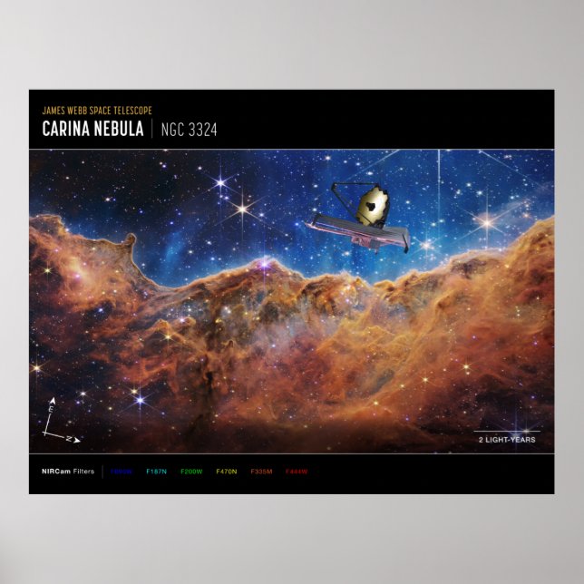 Kosmische Klippen Carina Nebula Weltraum-Webkop Te Poster (Vorne)