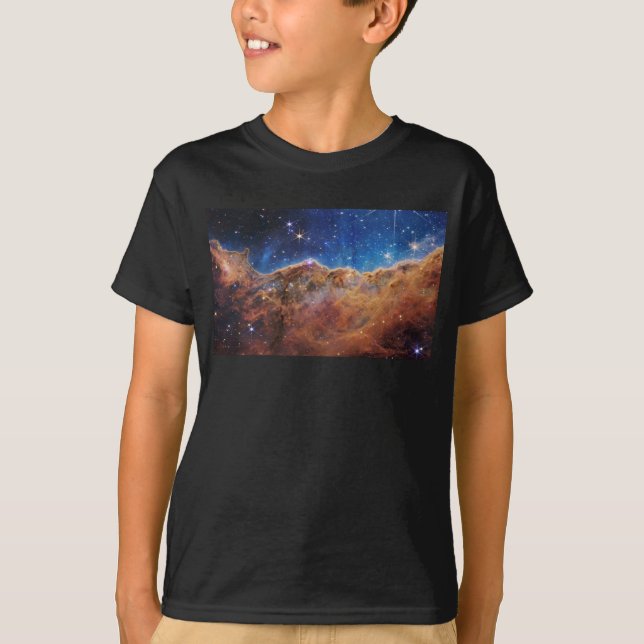 Kosmische Klippen Carina Nebula Weltraum-Webkop Te T-Shirt (Vorderseite)