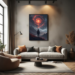 Kosmische Kontemplation Feuerwirbel Leinwanddruck