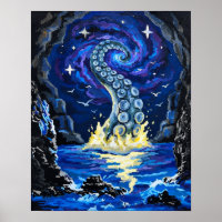 Kosmische Kraken-Tentakel-Ozean-Kunst