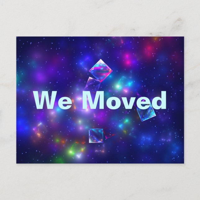 Kosmische Kuben Ankündigungspostkarte (Vorderseite)