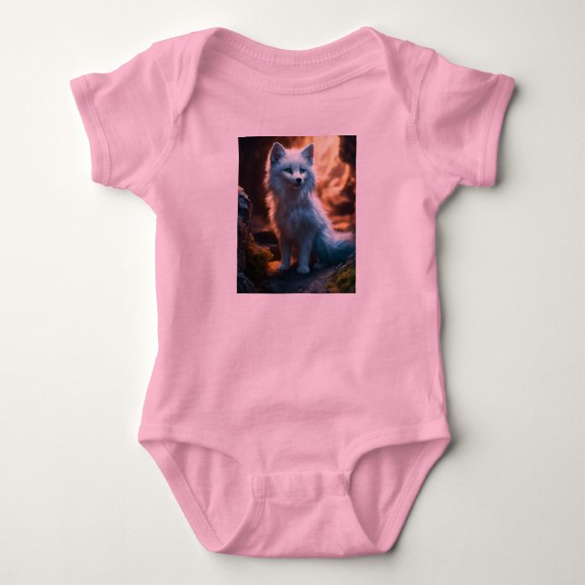 Kosmische Kutheit: Fluffy Alien Baby Bodysuit Strampler (Vorderseite)