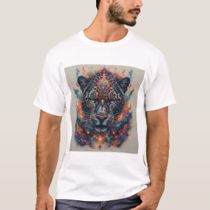 Kosmische Leoparden-Porträt mit mystischer Wirkung T-Shirt