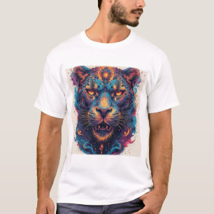 Kosmische Leoparden-Porträt mit mystischer Wirkung T-Shirt