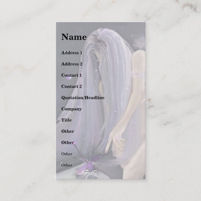 Kosmische Libelle Visitenkarte (Vorderseite)