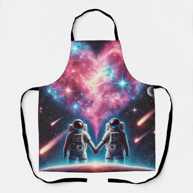 Kosmische Liebe Astronaut-Schürze - All-over-Print Schürze (Vorderseite)
