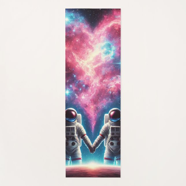 Kosmische Liebe Astronaut Yoga Mat Yogamatte (Vorderseite)
