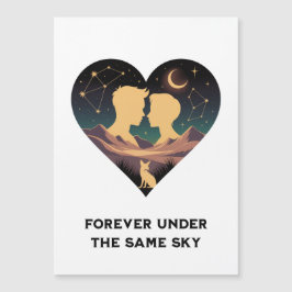 Kosmische Liebe Geschichte Herz mit Liebe und Fox Magnetkarte