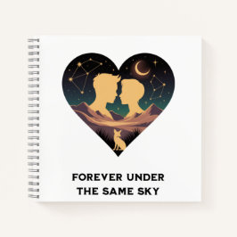 Kosmische Liebe Geschichte Herz mit Liebe und Fox Notizbuch