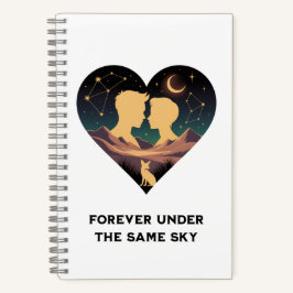 Kosmische Liebe Geschichte Herz mit Liebe und Fox Notizbuch