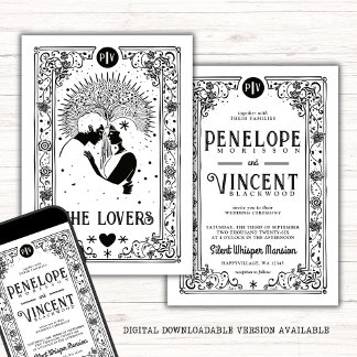 Kosmische Liebende | Tarot-Hochzeit Einladung