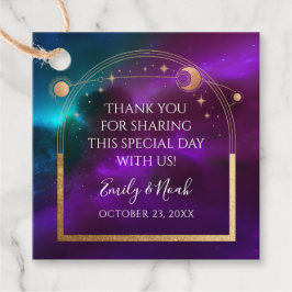 Kosmische Lila Aquamarine Gold Sun Moon Astronomie Geschenkanhänger