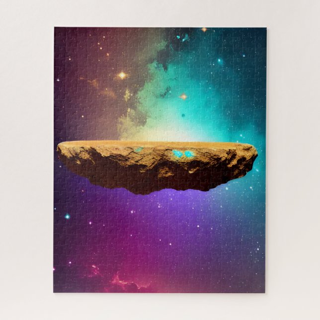 Kosmische Lila Galaxie Floating Asteroidplateau Puzzle (Vertikal)