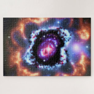 Kosmische lila rosa Galaxieobjekte im tiefen Weltr Puzzle