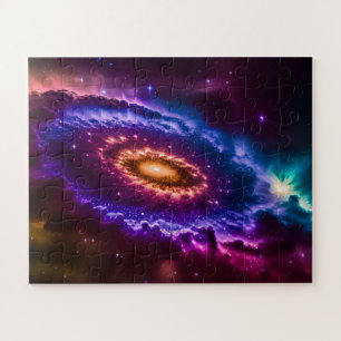 Kosmische Lila und rosa Fun Galaxie im Weltraum Puzzle