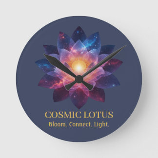 Kosmische Lotusblume | Galaxienblüte (OHNE ZAHLEN) Runde Wanduhr