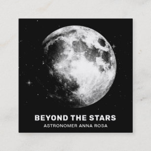 *~* Kosmische Luna Stars Vollmond Mondastronomie Quadratische Visitenkarte