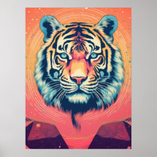 Kosmische Majestät: Der strahlende Tiger Poster