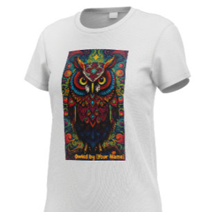 Kosmische Mandala-Eule T-Shirt