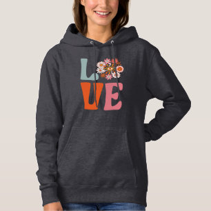 Kosmische Margerite LIEBT Groovy Retro Blumenmuste Hoodie