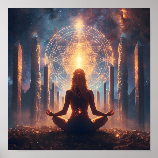 Kosmische Meditations-Kristall-Pforte Poster (Vorne)