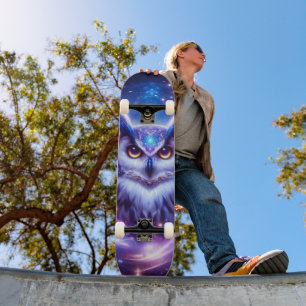 Kosmische Mystische Weisheit Himmelsgeist Eule Skateboard