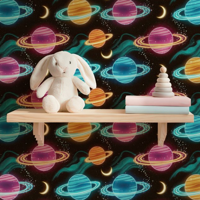 Kosmische Neonplaneten Tapete (Von Creator hochgeladen)