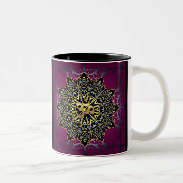Kosmische OM Zweifarbige Tasse (Rechts)