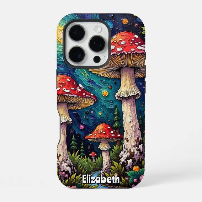 Kosmische Pinienwälder iPhone Hülle (Rückseite)