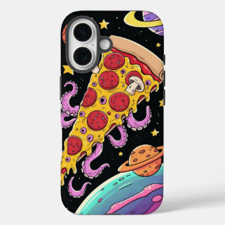 Kosmische Pizza Slice: Quirky Space Adventure iPhone 16 Hülle