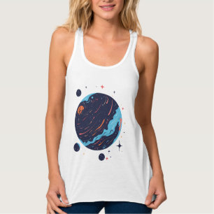 Kosmische Planet Weltraum Kunst T-Shirt Tank Top