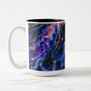 Kosmische Quallen-Weltraumnebel Zweifarbige Tasse