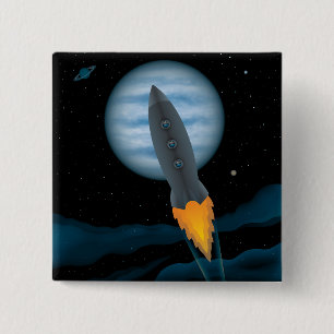 Kosmische Raketenschiffszene Button