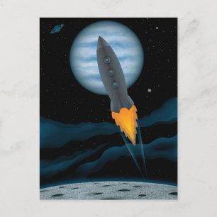 Kosmische Raketenschiffszene Postkarte