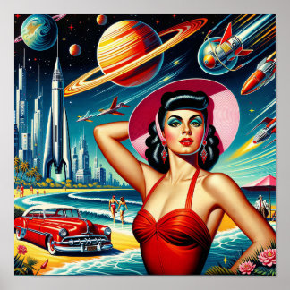 Kosmische Raumillustration Poster