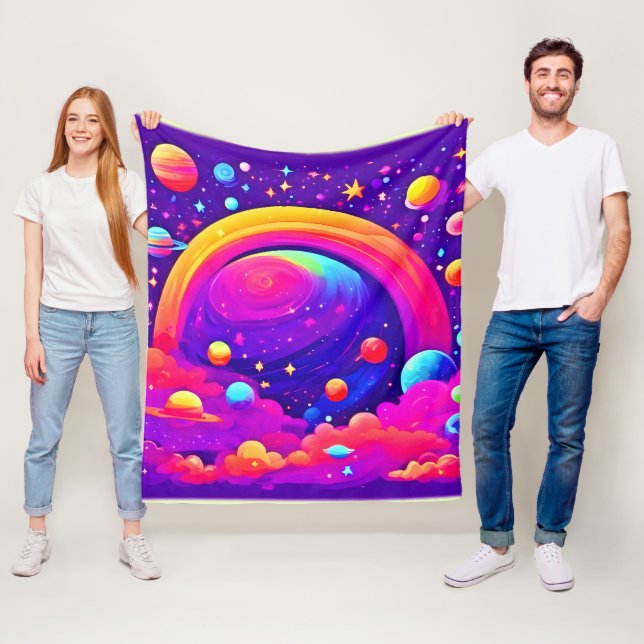 Kosmische Regenbogenkunst Fleecedecke (Beispiel)