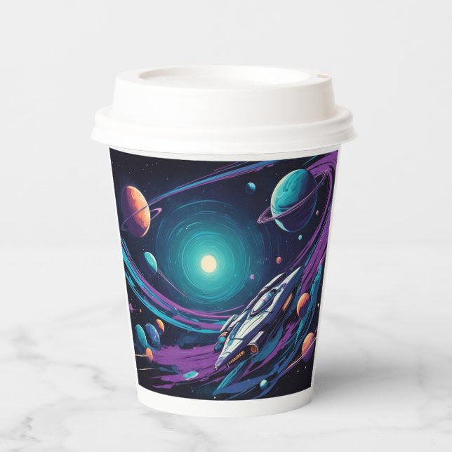 kosmische Reise Pappbecher (Vorderseite)