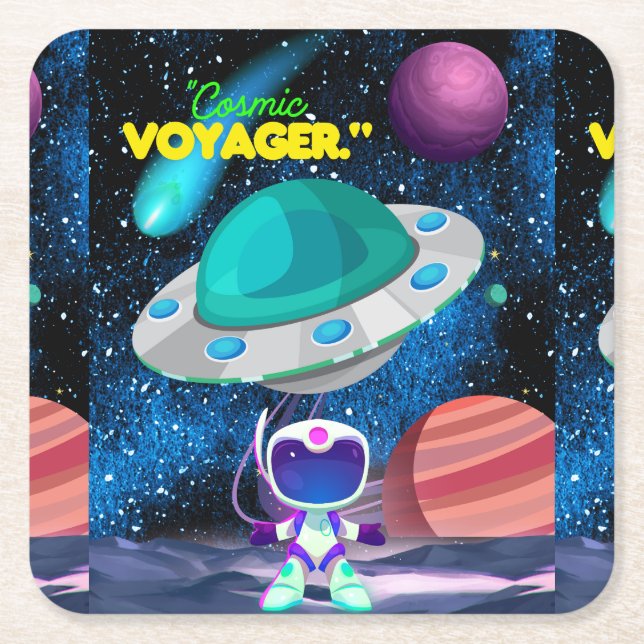 kosmische Reise Rechteckiger Pappuntersetzer (Vorderseite)