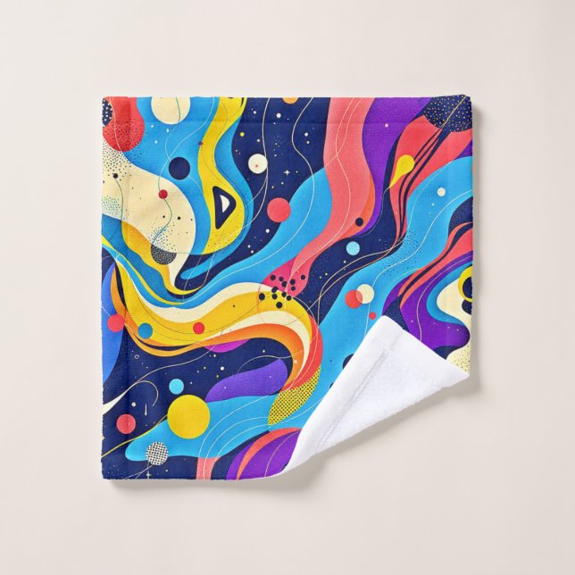 Kosmische Rhythmuskunst Badhandtuch Set (Waschlappen)