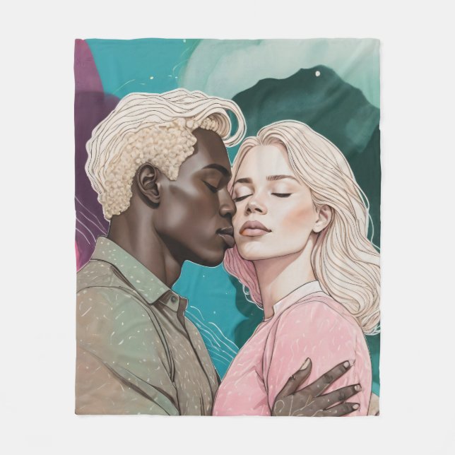 kosmische Romantik Fleecedecke (Vorderseite)