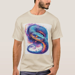 kosmische Schlange mit glühenden Schuppen T-Shirt