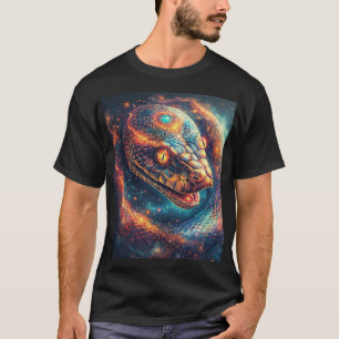 Kosmische Schlange mit leuchtenden Schuppen T-Shirt