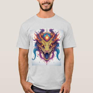 Kosmische Schlange mit leuchtenden Schuppen T-Shirt