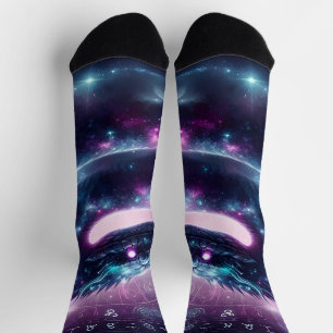 Kosmische Schlange Zodiac Galaxie Astrologie Socken
