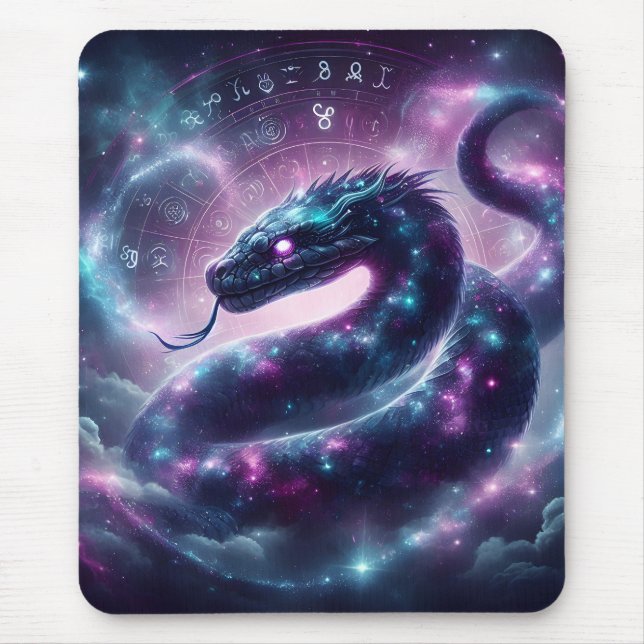 Kosmische Schlangenzodiak-Galaxie-Astrologie Mousepad (Vorne)