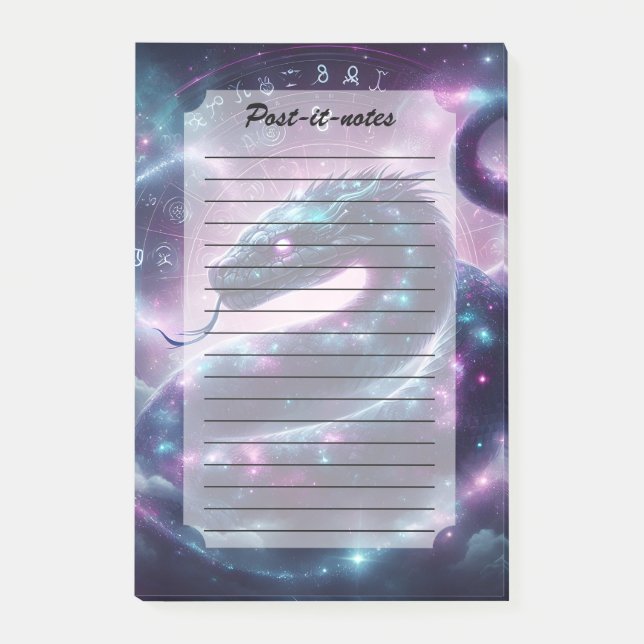 Kosmische Schlangenzodiak-Galaxie-Astrologie Post-it Klebezettel (Vorderseite)