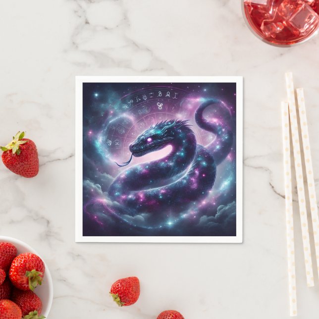 Kosmische Schlangenzodiakgalaxie Astrologie Serviette (Beispiel)
