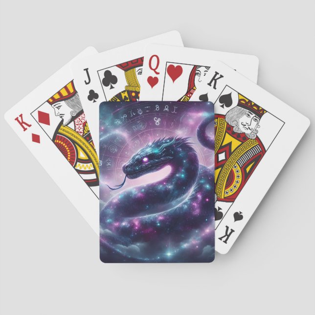 Kosmische Schlangenzodiakgalaxie Astrologie Spielkarten (Rückseite)