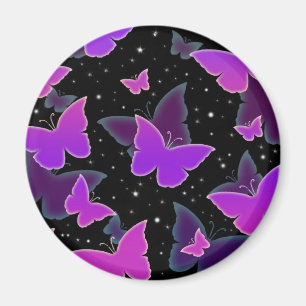 Kosmische Schmetterlinge in Lila Magnet