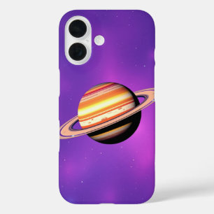 Kosmische Schönheit: Das serene Glühen des Saturns iPhone 16 Hülle